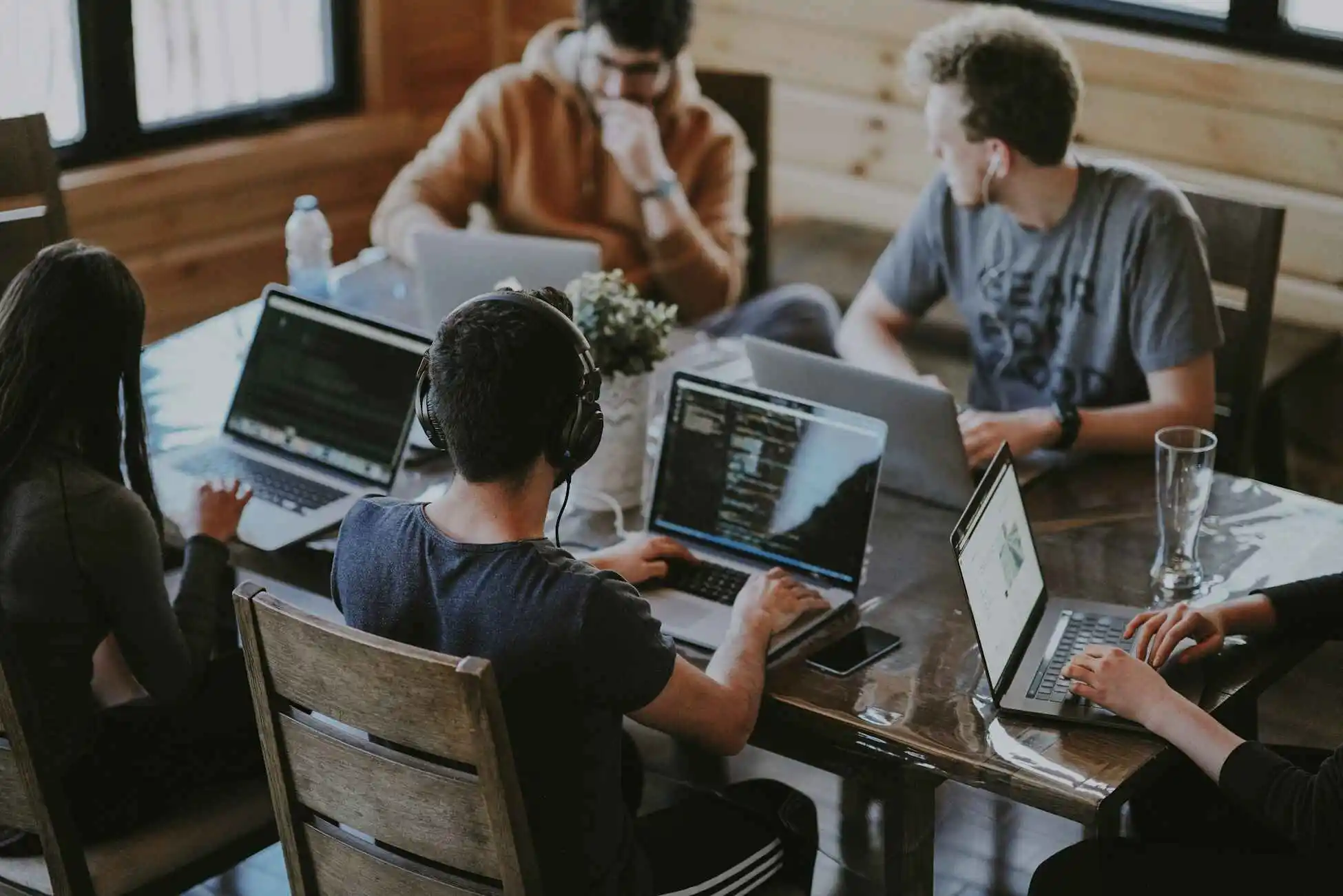 A team of professionals working on a digital project